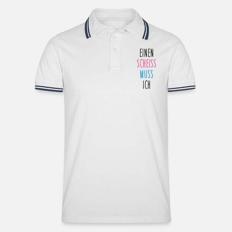 Einen scheiss muss ich - Männer Tipped Poloshirt - Weiß/Navy