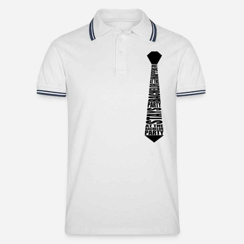 Krawatte Junggesellenabschied - Männer Tipped Poloshirt - Weiß/Navy