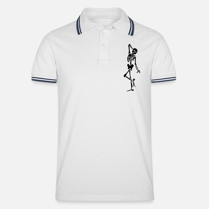 Modell - Männer Tipped Poloshirt - Weiß/Navy