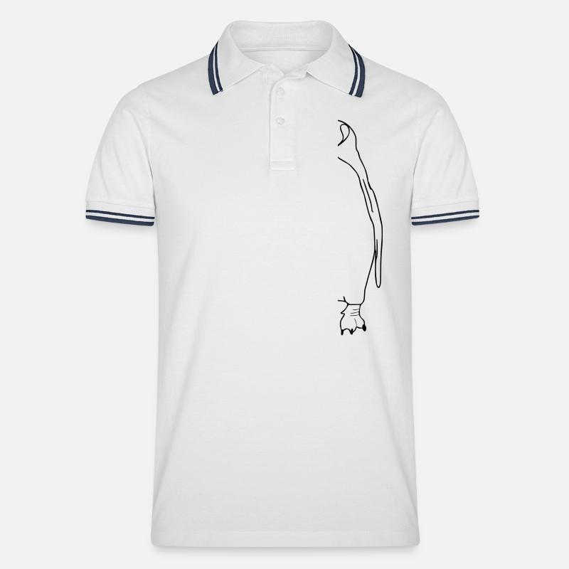 Pinguin Halb 2 - Männer Tipped Poloshirt - Weiß/Navy