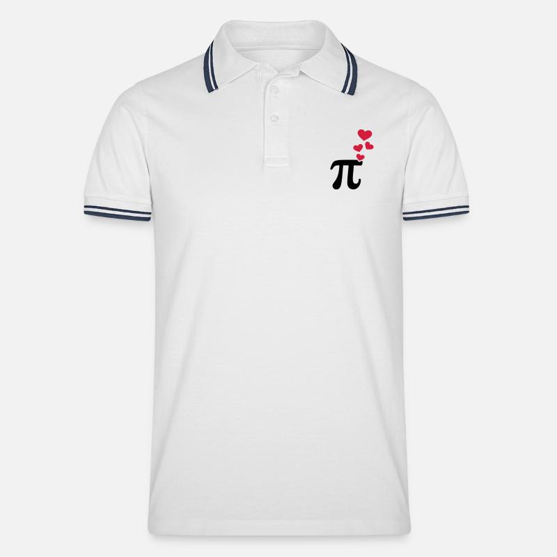 Pi - Männer Tipped Poloshirt - Weiß/Navy