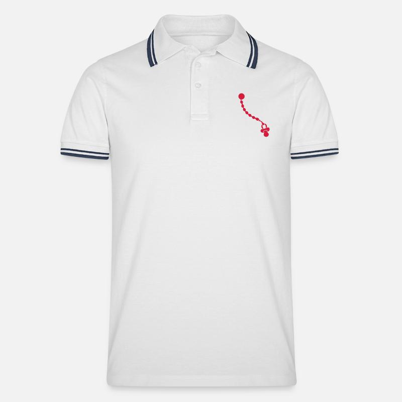 Schnuller - Männer Tipped Poloshirt - Weiß/Navy