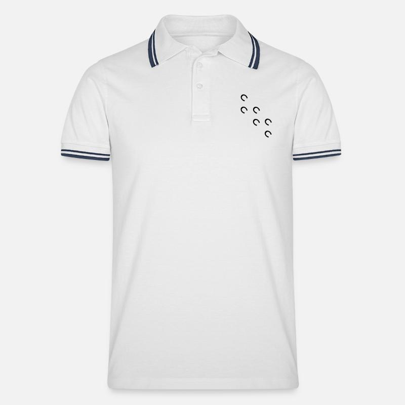 pferd - Männer Tipped Poloshirt - Weiß/Navy