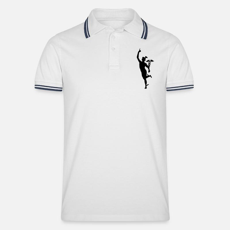mercurio hermes dio mitologia greca olympus messag - Polo per uomo - bianco/navy