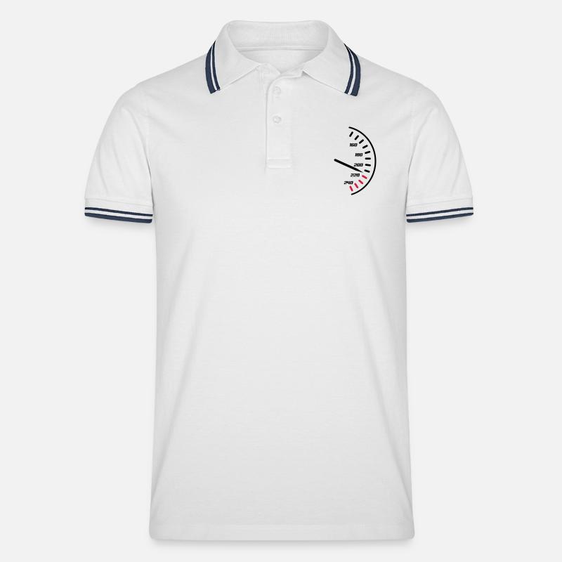 tacho02 - Männer Tipped Poloshirt - Weiß/Navy