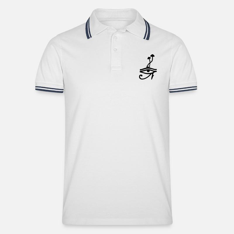 Hyperraum - Männer Tipped Poloshirt - Weiß/Navy