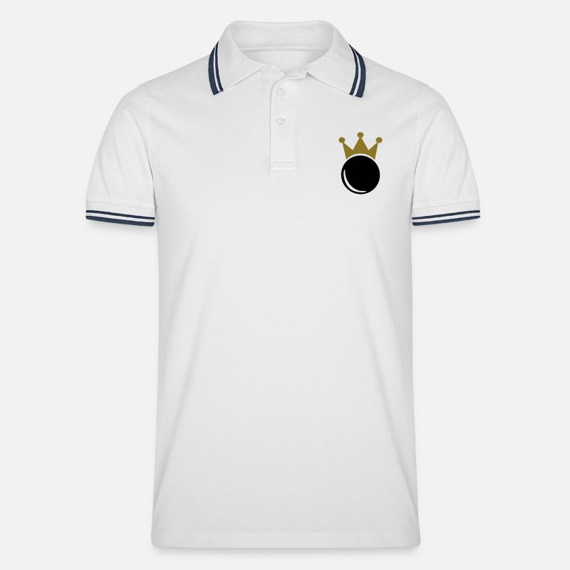 Kegeln - Männer Tipped Poloshirt - Weiß/Navy