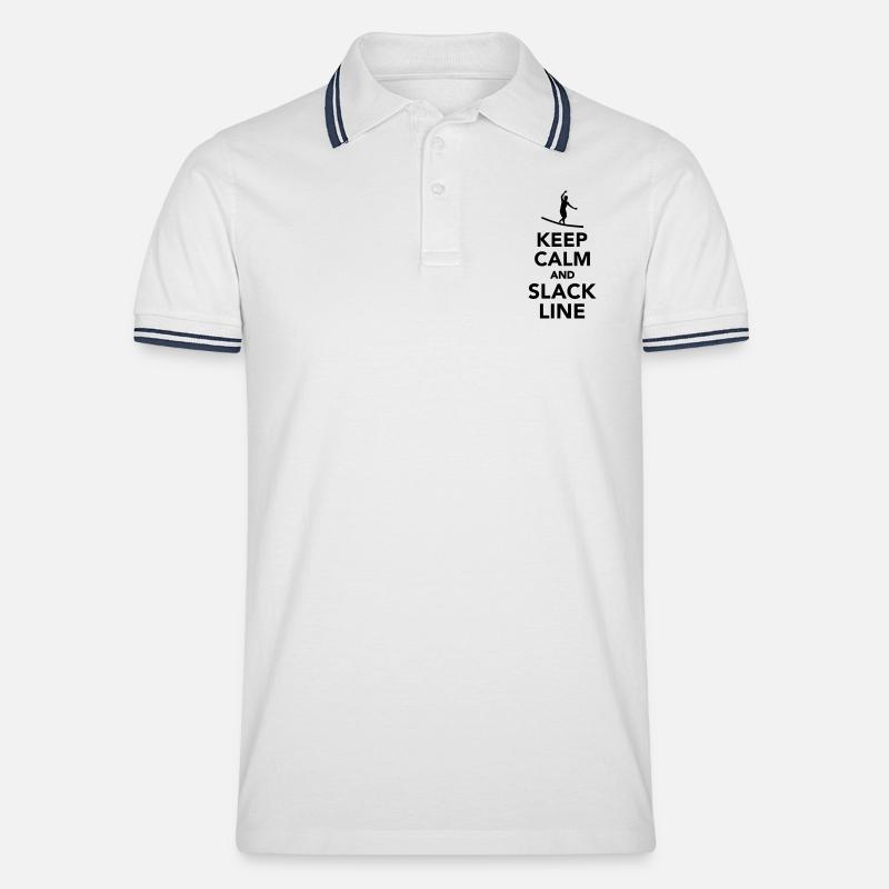 Slackline - Männer Tipped Poloshirt - Weiß/Navy