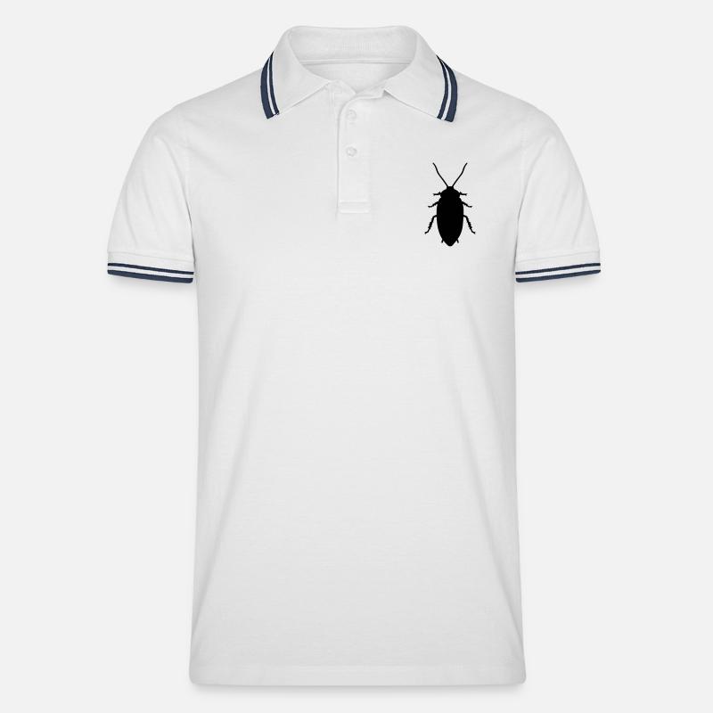 Kakerlake - Männer Tipped Poloshirt - Weiß/Navy