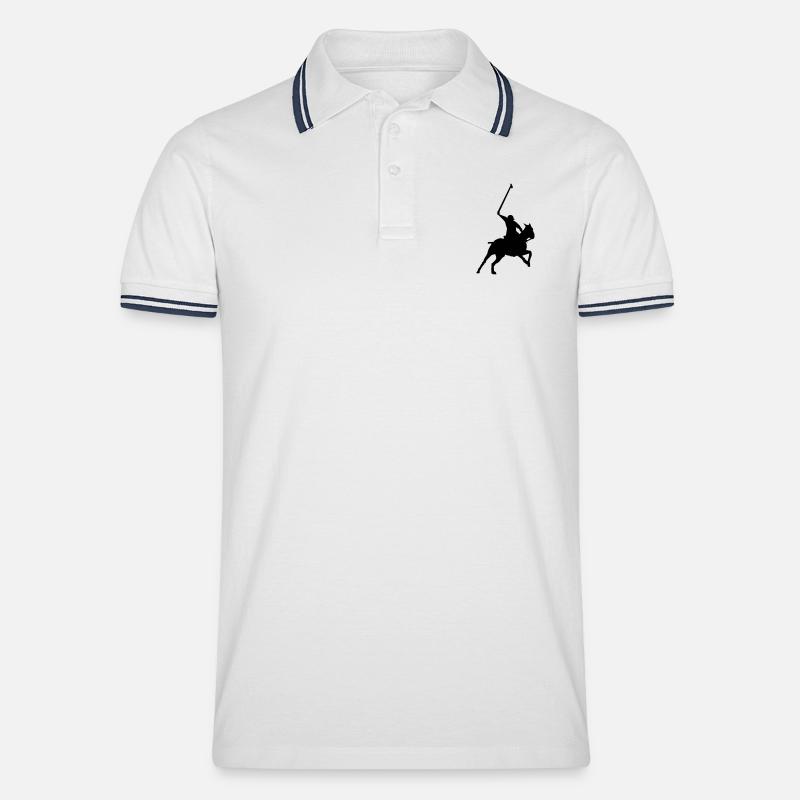 Polo - Männer Tipped Poloshirt - Weiß/Navy