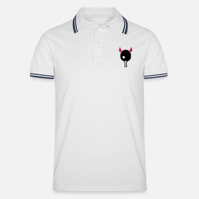 tennis de table - Polo tipped Homme - blanc/marine
