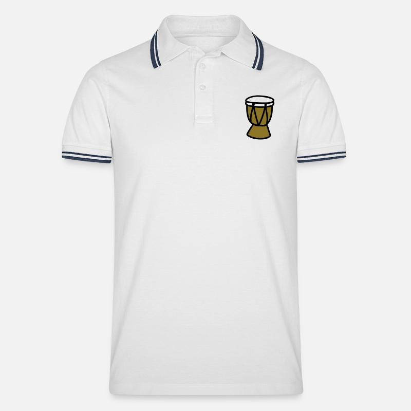 Trommel - Männer Tipped Poloshirt - Weiß/Navy