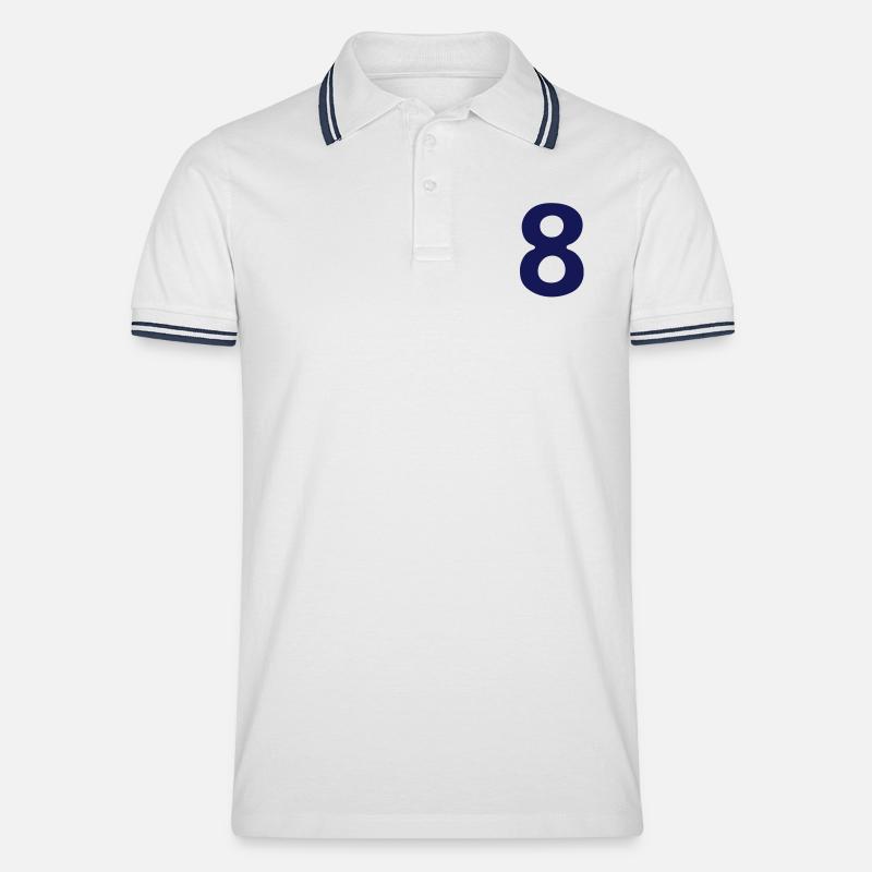 Comic Numéro 8 Huit - Polo tipped Homme - blanc/marine