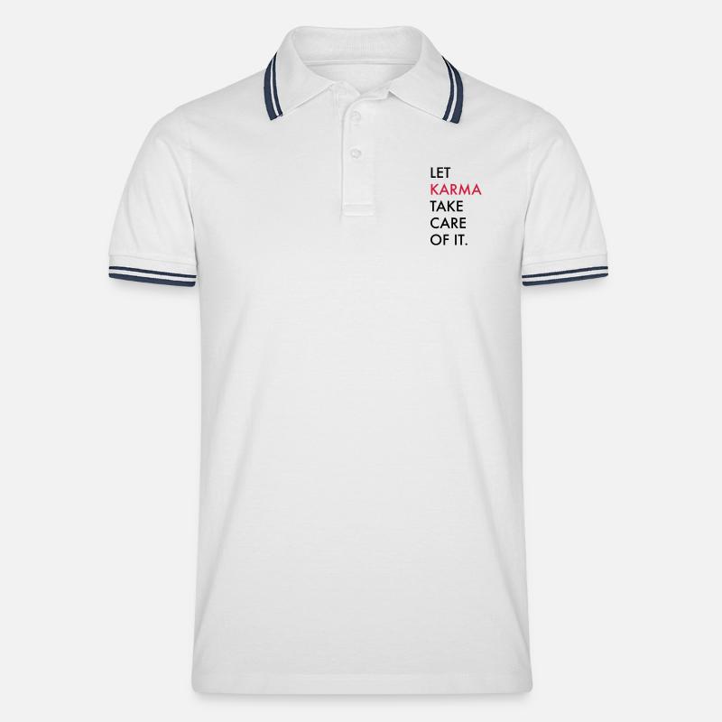 Karma - Männer Tipped Poloshirt - Weiß/Navy