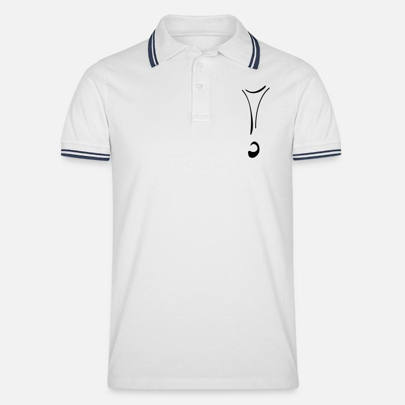 ausrufezeichen - Männer Tipped Poloshirt - Weiß/Navy