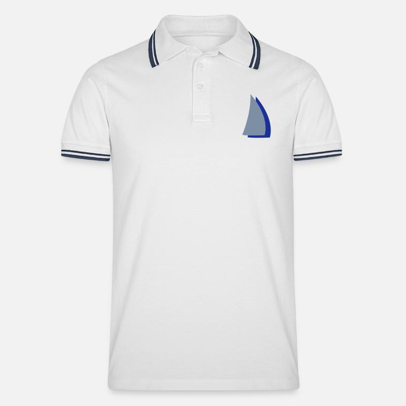 segeln - Männer Tipped Poloshirt - Weiß/Navy