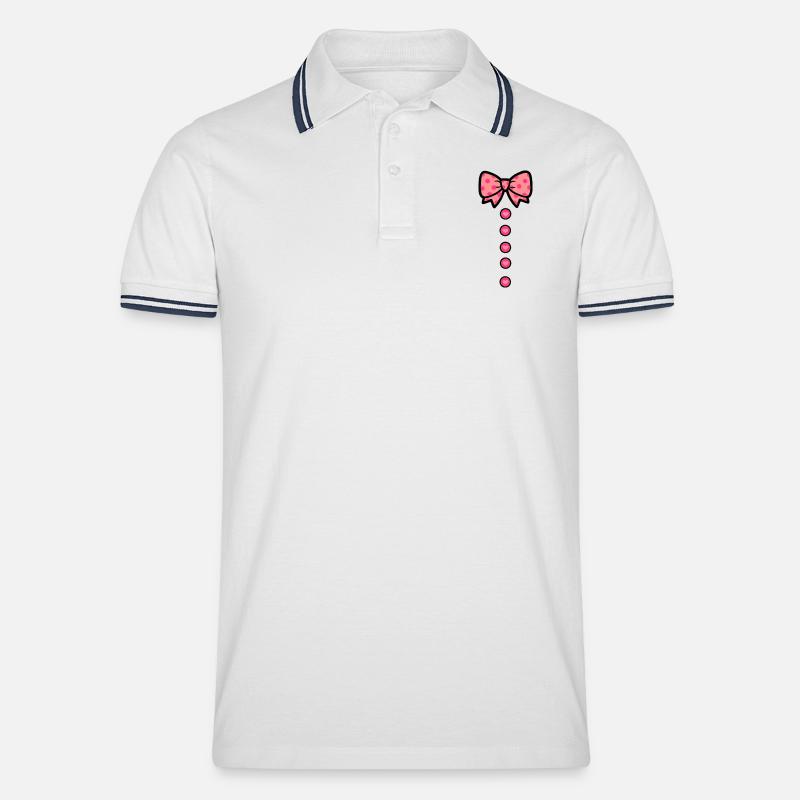 schleifchen - Männer Tipped Poloshirt - Weiß/Navy