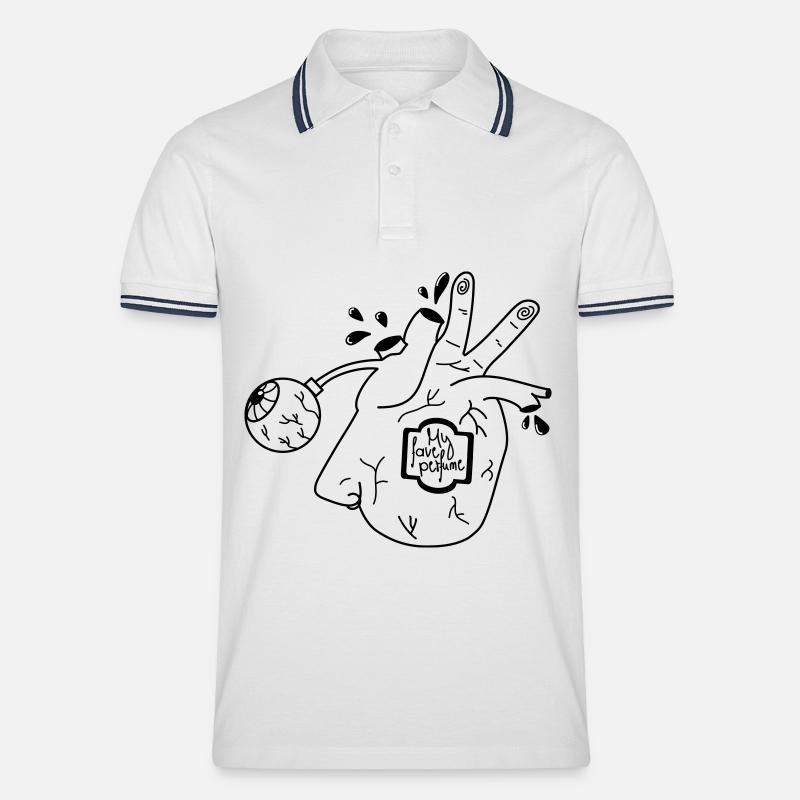 Organ(ic)perfume - Männer Tipped Poloshirt - Weiß/Navy