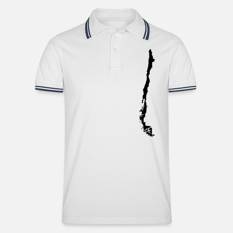 Chile - Männer Tipped Poloshirt - Weiß/Navy