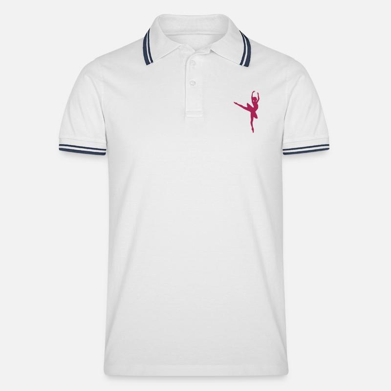 Ballett - Männer Tipped Poloshirt - Weiß/Navy