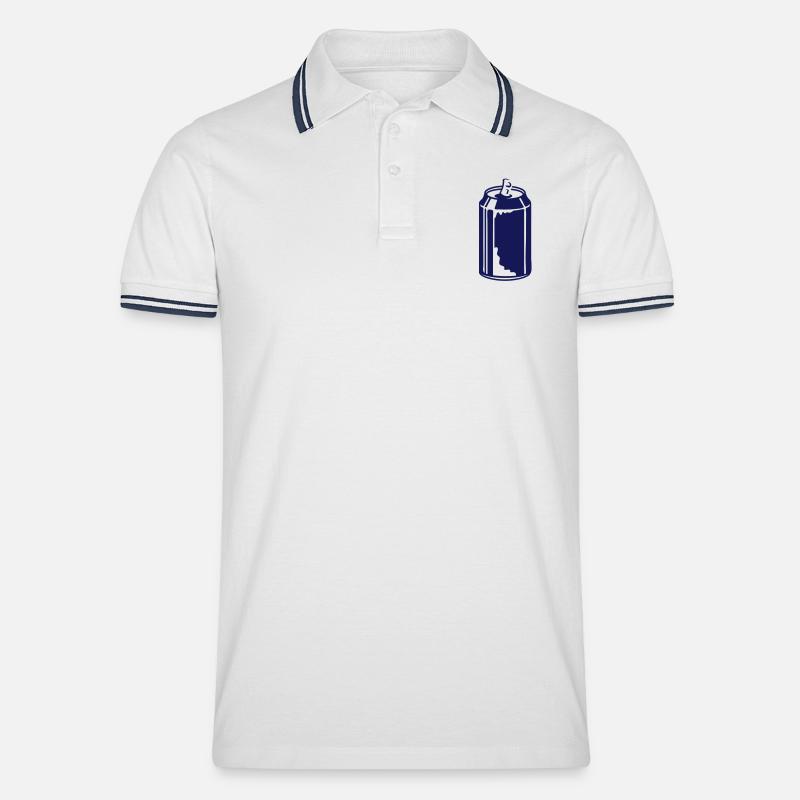 Eine geöffnete Getränkedose - Männer Tipped Poloshirt - Weiß/Navy
