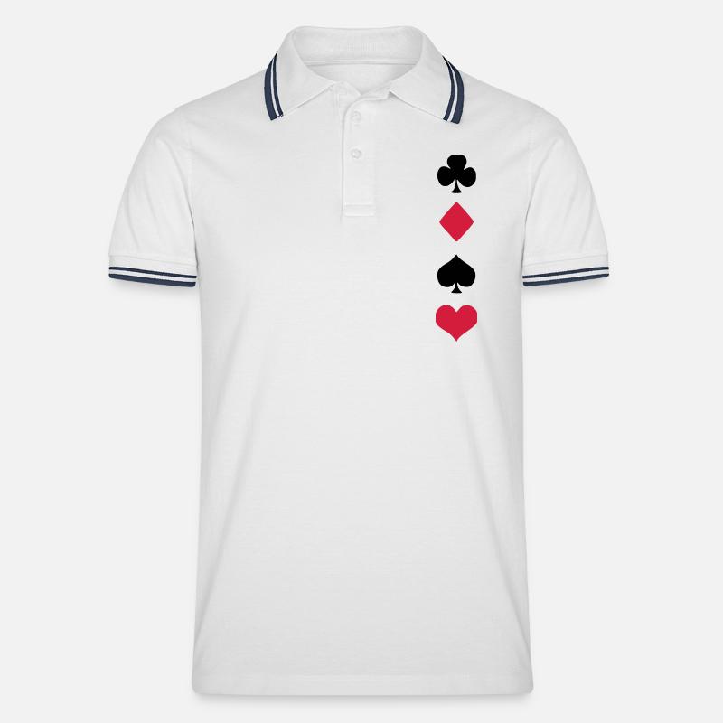 Skat Rami Poker - Polo tipped Homme - blanc/marine