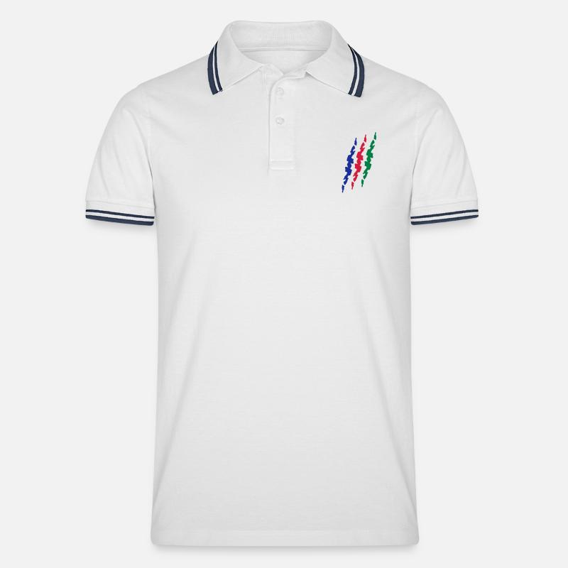 scar_flag_vec_3 de - Männer Tipped Poloshirt - Weiß/Navy