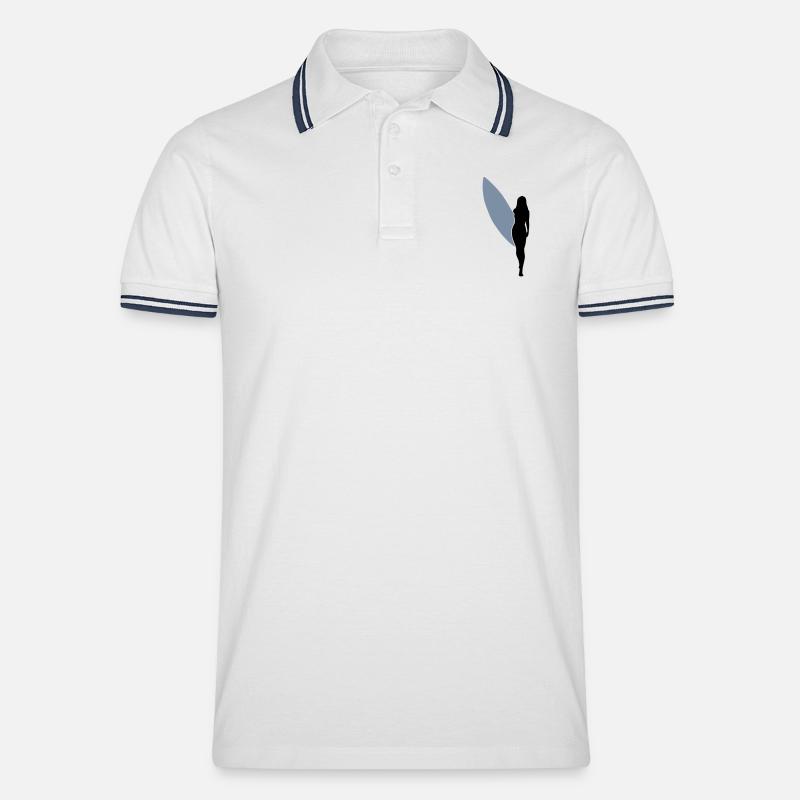 surfgirlshape1 - Männer Tipped Poloshirt - Weiß/Navy