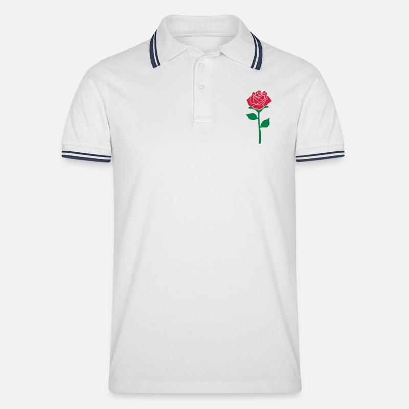 Rose - Polo tipped Homme - blanc/marine