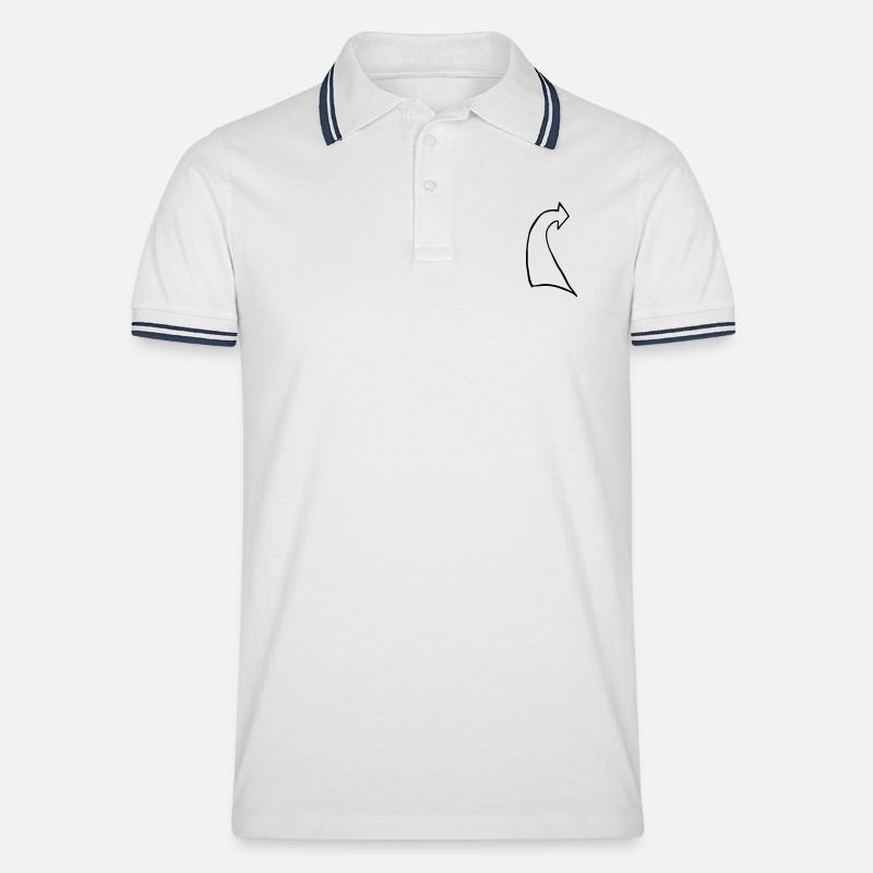 pfeile8, Feil, dick, gerundet - Männer Tipped Poloshirt - Weiß/Navy