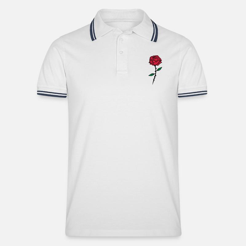 rose dornen - Männer Tipped Poloshirt - Weiß/Navy