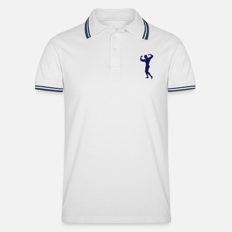 Adonis - Ein starker Mann - Männer Tipped Poloshirt - Weiß/Navy