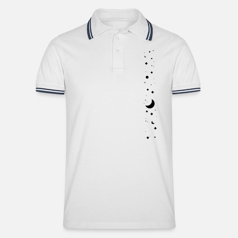 Sternenhimmel small - Männer Tipped Poloshirt - Weiß/Navy