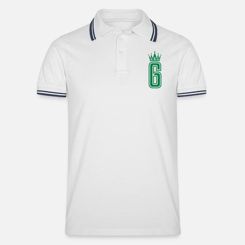 6 couronnes - Polo tipped Homme - blanc/marine
