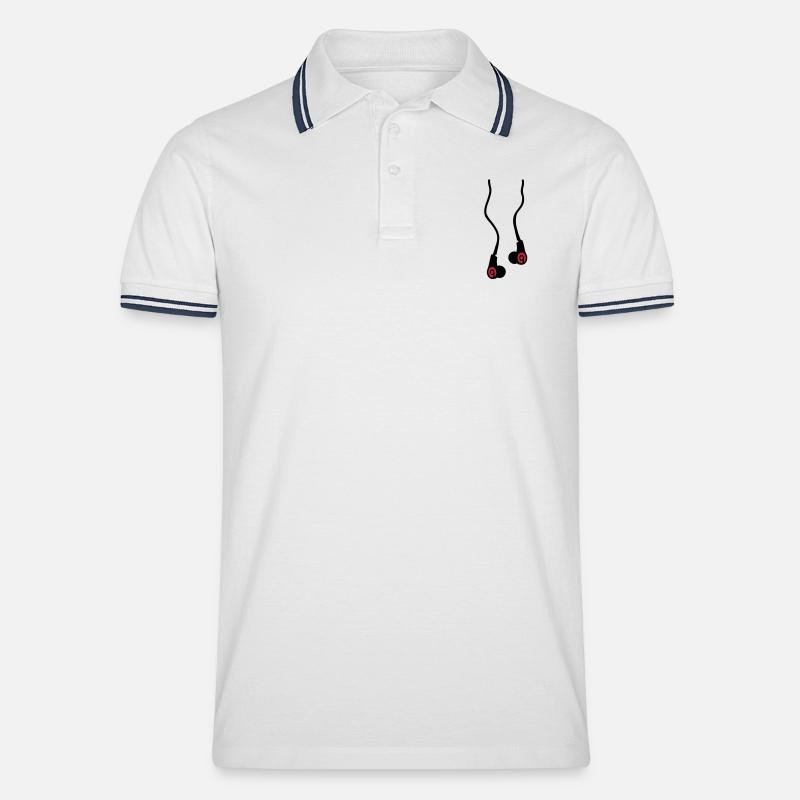 kopfhoehrer - Männer Tipped Poloshirt - Weiß/Navy