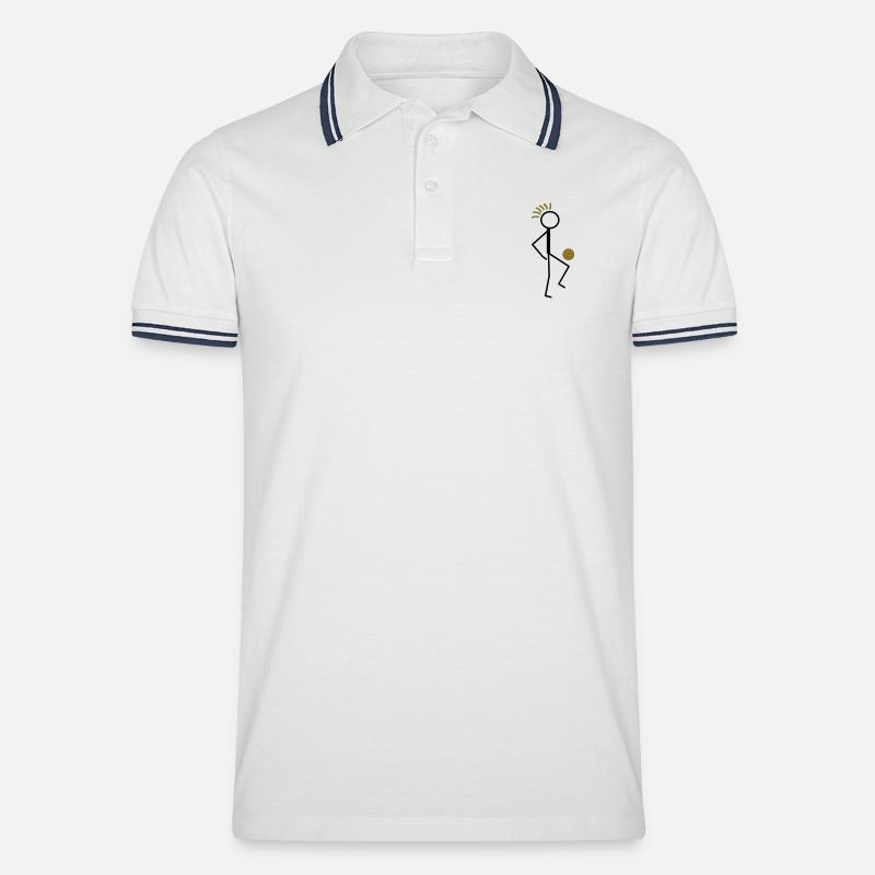 Fussballer - Männer Tipped Poloshirt - Weiß/Navy