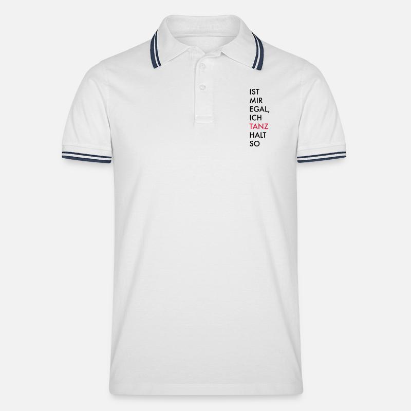 tanzen - Männer Tipped Poloshirt - Weiß/Navy