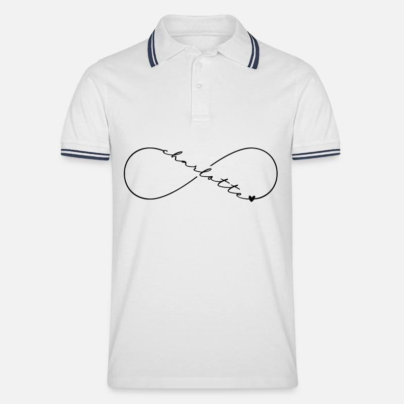 Charlotte Name Symbole de l’infini - Polo tipped Homme - blanc/marine
