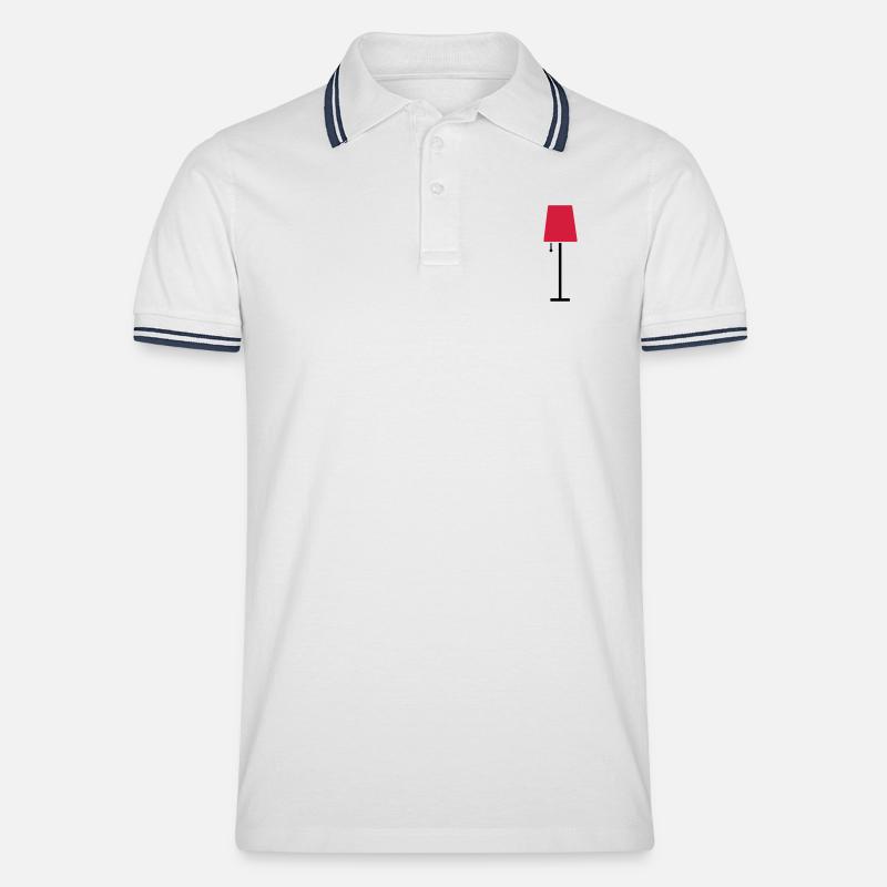 Lampe - Männer Tipped Poloshirt - Weiß/Navy