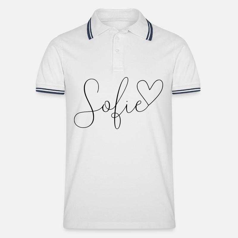 Sofie Name Vorname Mädchen - Männer Tipped Poloshirt - Weiß/Navy