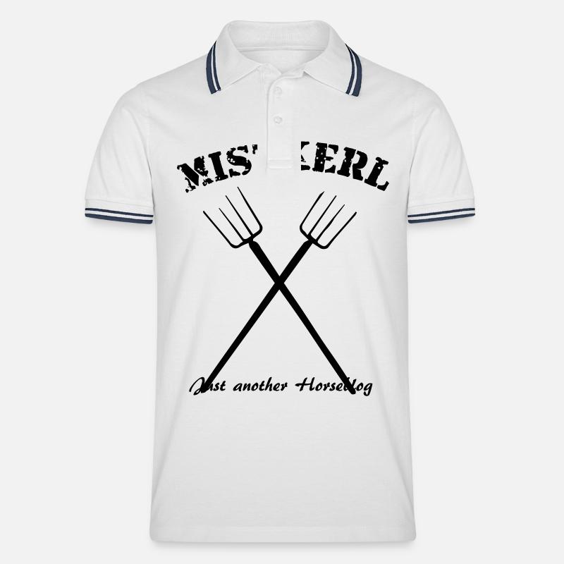 Mistkerl - Männer Tipped Poloshirt - Weiß/Navy