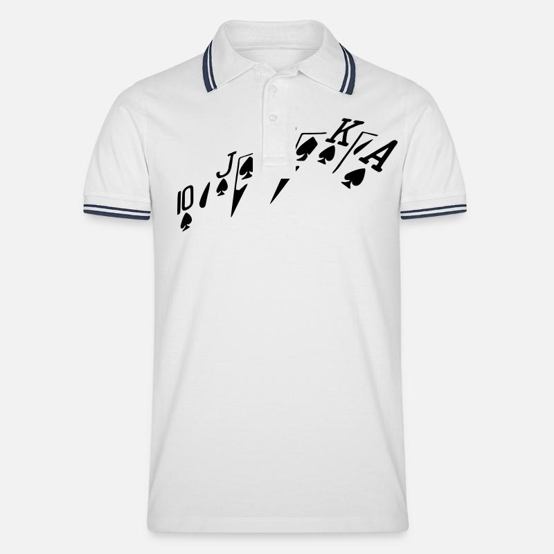 farb - Männer Tipped Poloshirt - Weiß/Navy