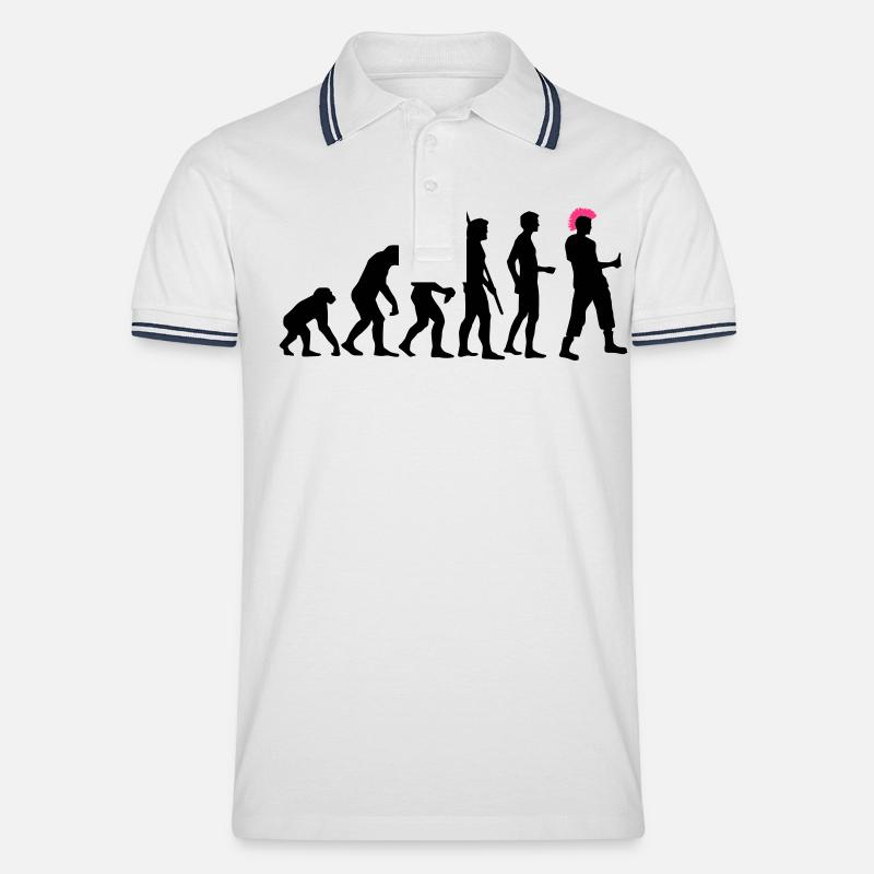evolution_punk_2c - Polo tipped Homme - blanc/marine