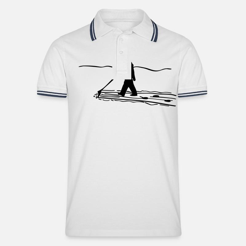 Schnee schieben - Männer Tipped Poloshirt - Weiß/Navy