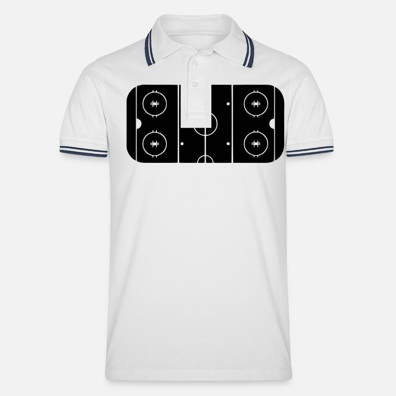 hockey_field - Männer Tipped Poloshirt - Weiß/Navy