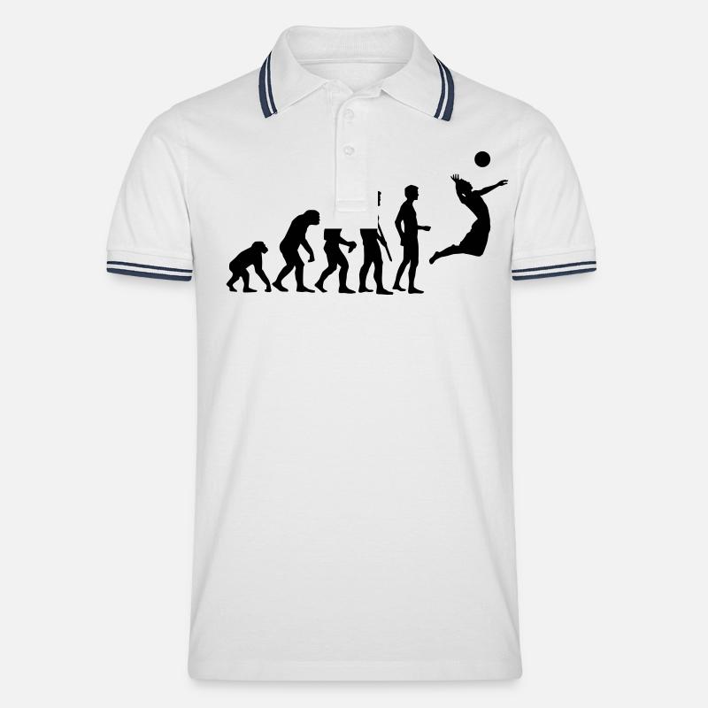 evolution_volleyball_1c - Männer Tipped Poloshirt - Weiß/Navy