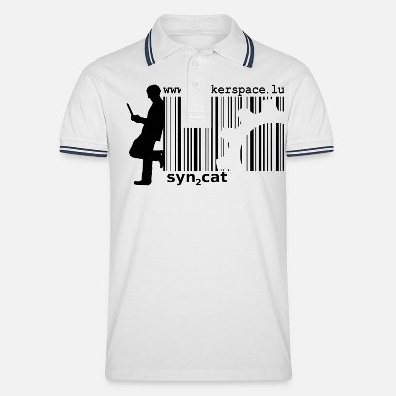 syn2cat hackerspace - Männer Tipped Poloshirt - Weiß/Navy