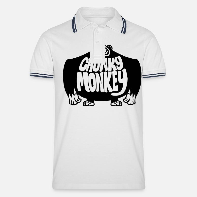 Chunky Affe - Männer Tipped Poloshirt - Weiß/Navy