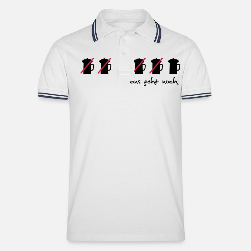 eins geht noch - Männer Tipped Poloshirt - Weiß/Navy