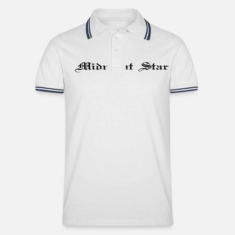 midnightstar 5 - Männer Tipped Poloshirt - Weiß/Navy